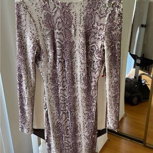Dress the Population Elegant Sequin Snake Print Dress XS/S